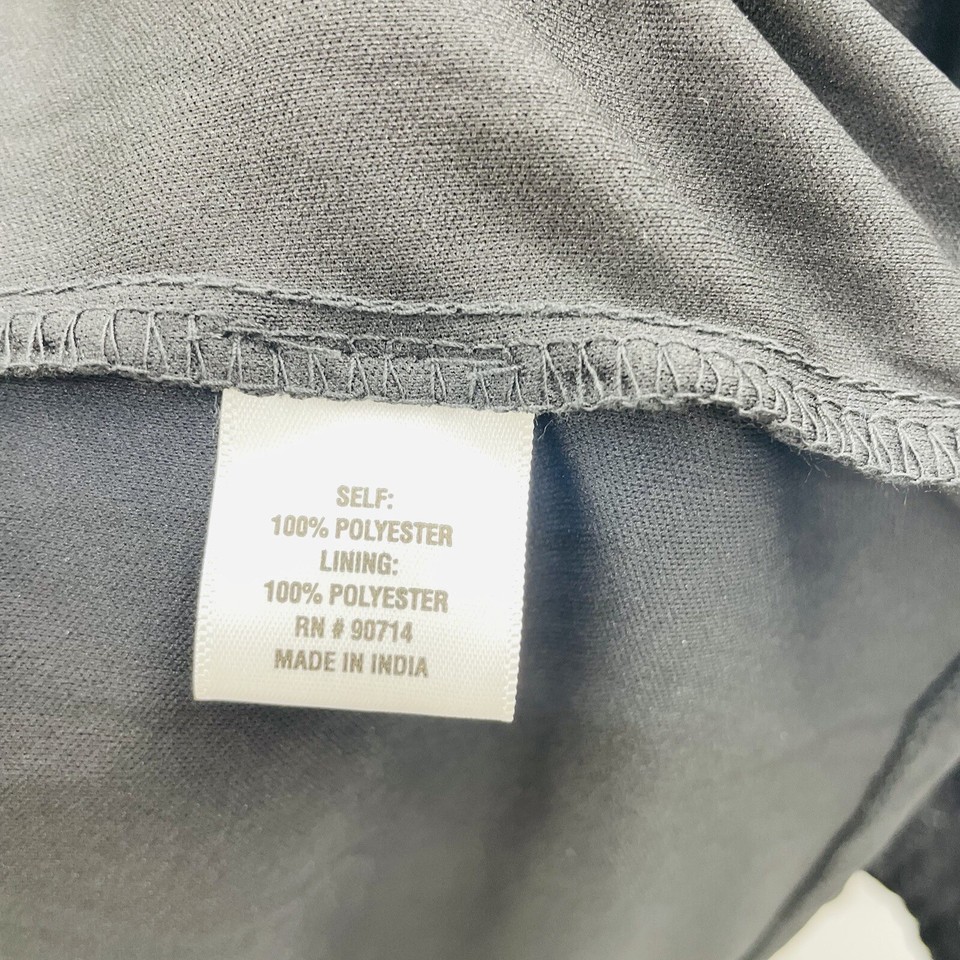 MSK Womens Large Long Sleeve ClipDot SmockedCuff Chiffon Top in Black