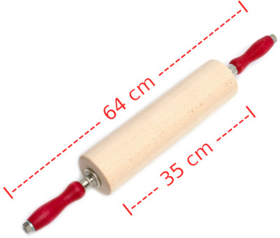 XXL Profi-Teigrolle Nudelholz Kugellager Stahlachse 64cm lang 35cm Rollfläche