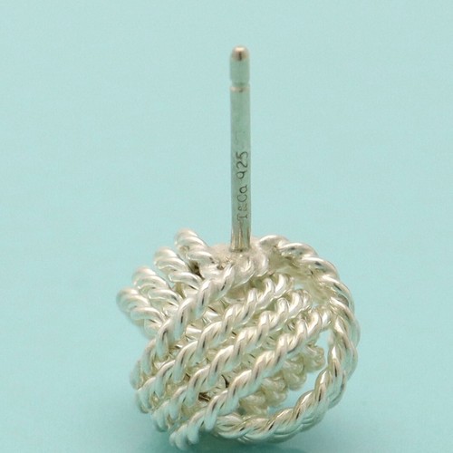 Tiffany & Co. Somerset Twist Knot Mesh Stud Single Earrings Sterling Silver 925 - Picture 5 of 9