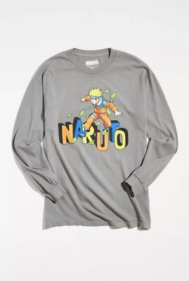 Naruto Runner Gray Long Sleeve Graphic T-shirt Men s Medium - Urban Outfitters