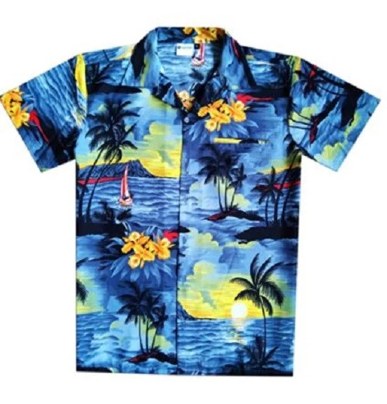 NEW Virgin Crafts Men's Short Sleeve Aloha Button Up Hawaiian Shirt Size 4XL