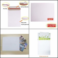 100 Pack 9X12 inch Self Seal Photo Document Mailers Stay Flat White Cardboard...