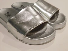Franco Sarto Size 7 Metallic Silver Womens All Man Made Non Slip Slide