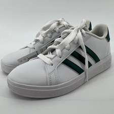 Adidas 1.5 Little Kid Grand Court 2.0 Lace Up Sneakers White Green Casual NWT