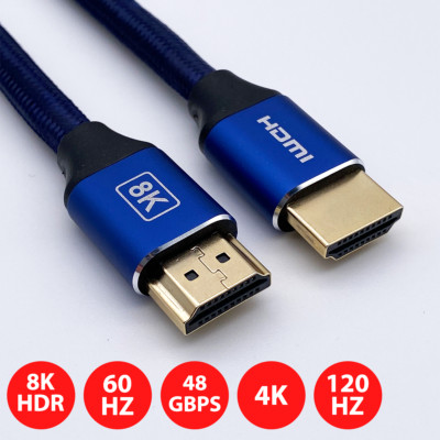 8k 2M HDMI Cable 60HZ Ultra High Speed 2.1 DSC 48Gbps HDR TDR UHD 24k Gold Plated
