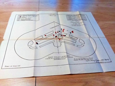 1907 Target Diagram Fort Riley 1st Days Firing Position Guns Range Shells