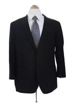     1495 Ermenegildo Zegna Mens Wool Button Down Notch Lapel Blazer Black 56 / 46
