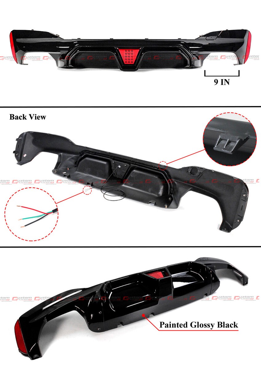 CT Concept BMW G30 5 Series CS Style Rear Diffuser Gloss Black [Ready