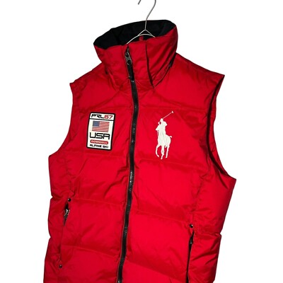 ジャケット・アウター Polo Ralph Lauren Big Pony Down Vest Polo Ralph Lauren PRL67 Big Pony logo Down Vest zip color red size