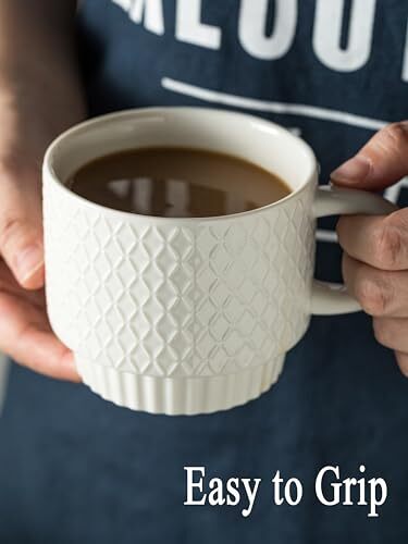 Stapelbare Kaffeetassen Set mit Ständer Kaffeetasse mit Teelöffel 13 Unzen Tassen f... - Bild 5 von 6