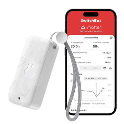 Switchbot IP65 Hygrometer Thermometer Innen Außen, Bluetooth Thermometer Con Tau