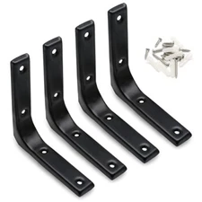 Paquete de 4 soportes para estantes flotantes de metal de 4x4 pulgadas