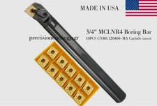1P 3/4" SHANK BORING BAR S12-MCLNR4 Whit 10PCS CNMG120408-MA Carbide Insert USA