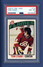 1976-77 OPC O-PEE-CHEE #174 TOM LYSIAK PSA 8 NM-MT Calgary Flames