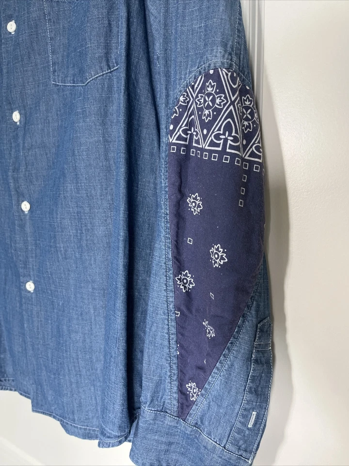 Visvim 19SS ALBACORE JUMBO SHIRT Ls Chambray Paisley Blue Shirt Size 3 G3D - Image 2 of 4