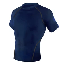 Take Five Mens Skin Tight Compression Base Layer Running Shirt S~2XL Navy NT048