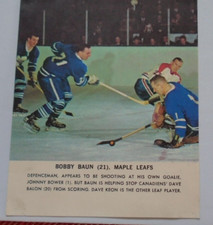 Toronto Star 1964-65 Bobby Baun Maple Leafs Hockey Stars in Action lot W