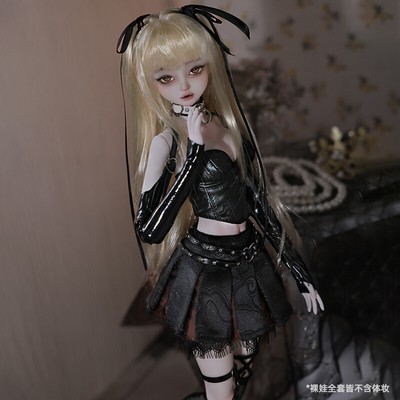 1/4 BJD Puppe Cool Black Girl Full Set Harz Faceup Perücke Outfits Art Toys Gift