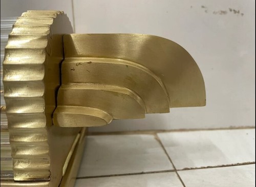 Lámpara de pared náutica Art Deco vintage - Aplique de varilla de vidrio - Aplique de pared de latón - 1 pieza - Imagen 4 de 5