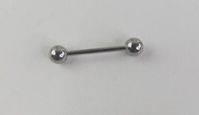 Silver Barbell Tongue Rings Body Piercing.