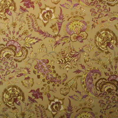 WAVERLY GRAND PALAMPORE PRUNE PURPLE JACOBEAN FLORAL 100% LINEN FABRIC BTY 54''W