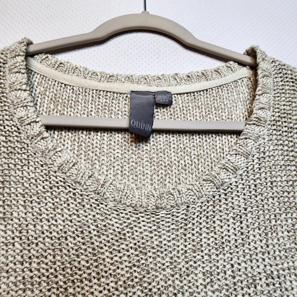 Suéter Quinn Mujer Pequeño Beige Pullover Manga Larga Cremallera Acentos Foto 2 de 4