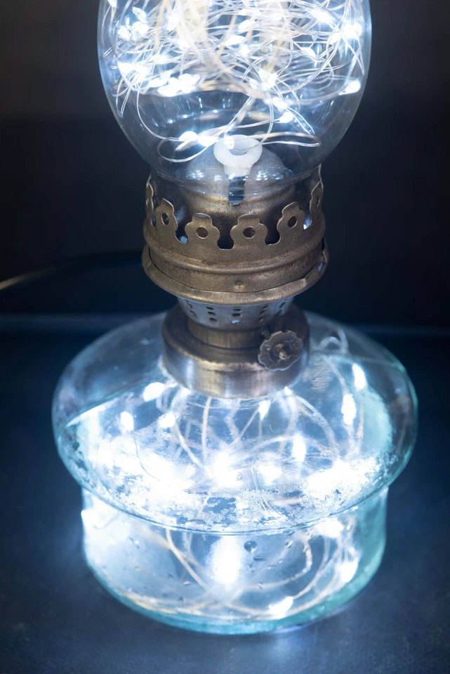 Lámpara de aceite con cable de cobre LED luz nocturna soviética retro vintage con interruptor de atenuación Foto 3 de 4