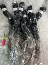 Easy Braid Hair Extensions, two 24 Inch (6- Packs) Colors 1B Black/Silver