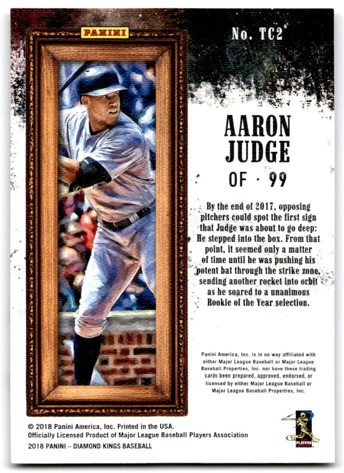 2018 Panini Diamond Kings Trophy Club Aaron Judge New York Yankees #TC2 - Image 2 of 2