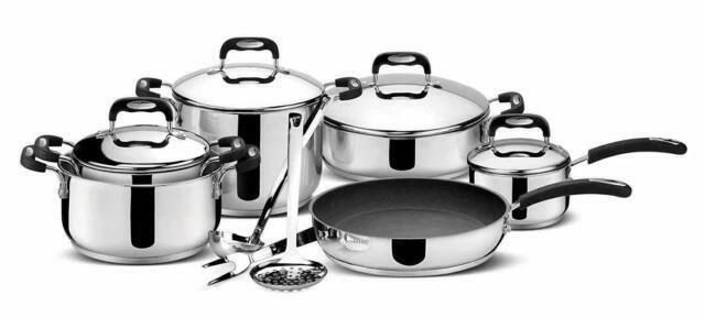 Batterie di pentole d'argento in acciaio inossidabile