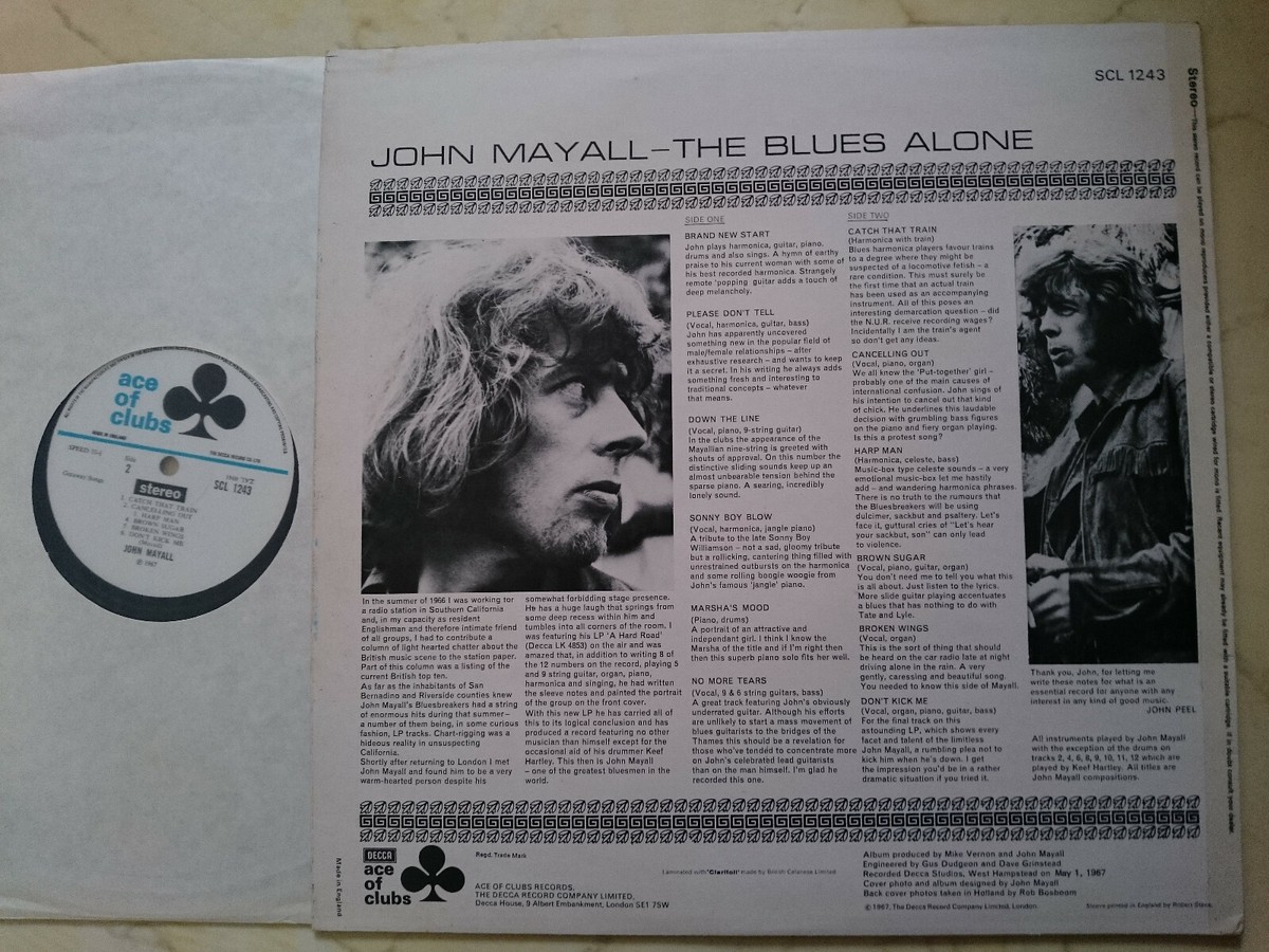 その他 LP John Mayall The Blues Alone UMCLP033 Ace Of Clubs /00260 LP JOHN MAYALL The Blues Alone UMCLP033 Ace Of Clubs