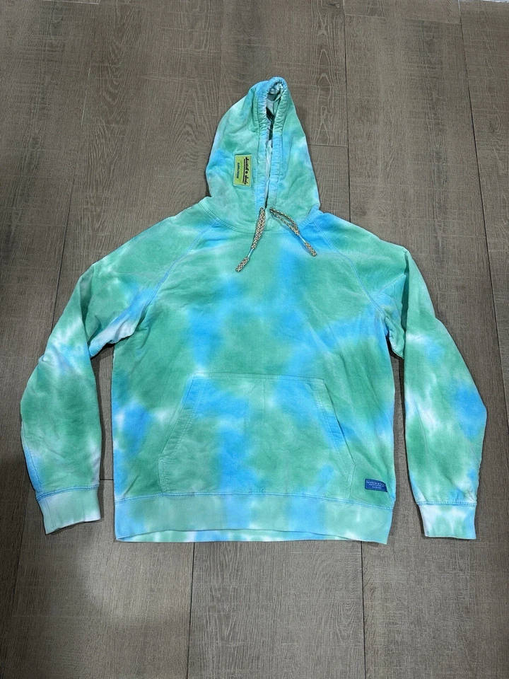 Scotch & Soda Men's Green Multicolor Tie Dye Hoodie Size Large - Image 3 of 4