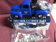 1/32 ERTL BANK, 1951 BLUE FORD F-1, PICK-UP TRUCK, WIX FILTERS