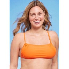 Wild Fable Womens Orange Bikini Top W/Adjustable Straps  Back Ties Size L NWT
