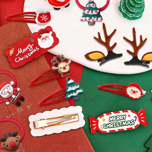 12 Stück Weihnachten Haarschmuck Set, Weihnachts Haarspangen Kinder Mädchen W... - Bild 6 von 9