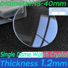 1.2mm Single Dome Mineral Glass Watch Crystal 18mm-40mm Round Watch Lens Mirror