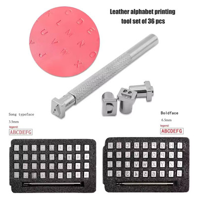 Leather Metal letter and number printing 36pcs punching kit tools for stamping