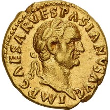 [#898077] Vespasian, Aureus, 70, Rome, Gold, AU(55-58), Calicó:607, RIC:28