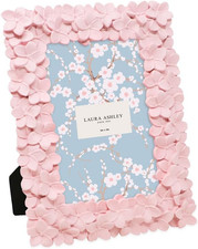 Laura Ashley 4x6 Pink Flower Textured Hand-Crafted Resin Picture Frame with