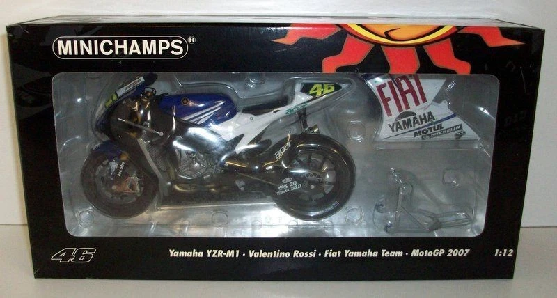 Minichamps 1/12 Scale 122 073046 Yamaha YZR-M1 Fiat Yamaha Moto GP 2007 Rossi - Image 3 of 3