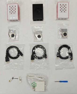 New Raspberry Pi 5 parts kit Pi5 cables cases set power adapter Fan Heatsink lot