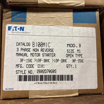 #ad Eaton B100M1C Motor Starter 3 Phase Non Reverse New $225.00