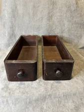 VTG Antique Treadle Sewing Machine Drawers Set of 2 Wooden Cabinet Box Drawer