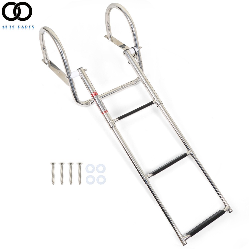 For Marine Yacht Swimming Pool 3-Step Stainless Steel Ship Ladder With Handrails