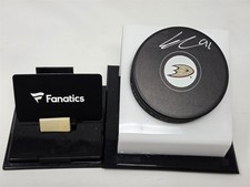 LEO CARLSSON signed DUCKS puck Fanatics COA