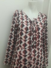 NEW HDY Haoduoyi Women Geometric print Dress Pink Red Casual office size XXL