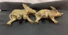 Vintage Solid Brass Elephants Figurine Trunk Up Mid Century MCM Lot of 2 — photo 4