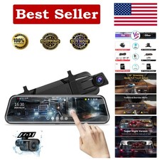 Full Touch 10'' 1080P Dash Cam with Parking Assist  Loop Recording Features