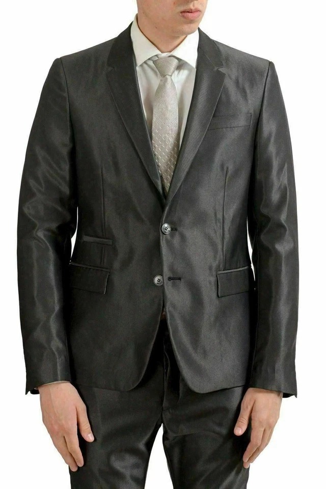 Traje de dos botones de lana carbón Just Cavalli para hombre US 38 IT 48 Foto 4 de 4