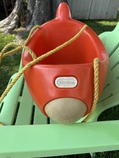 Vintage Little Tikes Toddler Airplane Outdoor Tire Swing Red Orange Aviation USA